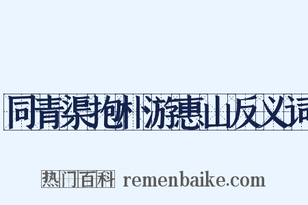 同青渠抱朴游惠山反义词是什么意思的图片